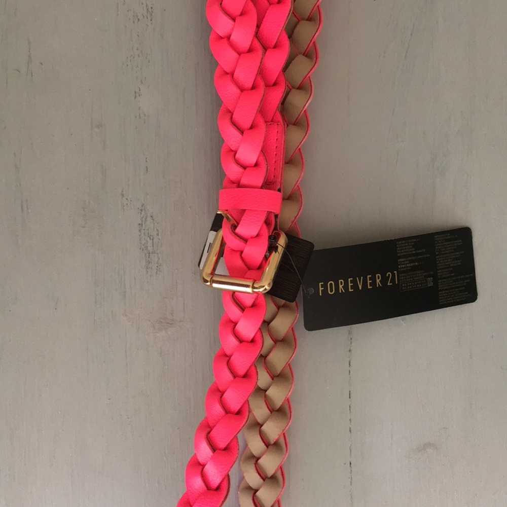 Neon Pink Woven Belt